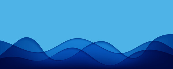 Abstract transparent blue wave presentation background