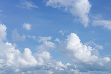 The sky is blue with clouds, beautiful by nature.
