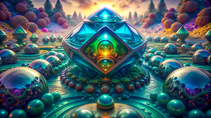 Fototapeta premium Mystical abstract structure on surreal background