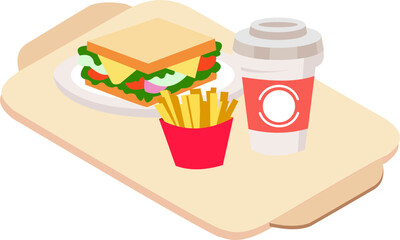 Delicious Fast Food In Tray