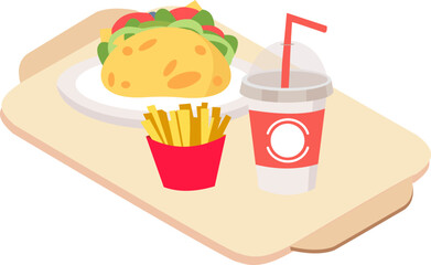 Delicious Fast Food In Tray