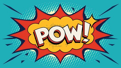 Obraz premium Colorful comic book style cartoon background with explosive pop art design