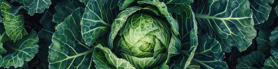 Obraz premium Cabbage developing on a plant
