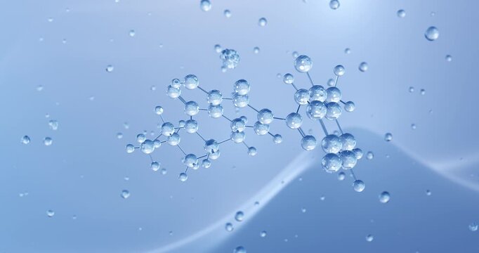 Dolutegravir rotating molecular structure, 3d model of molecule, antiretroviral medication, looped video