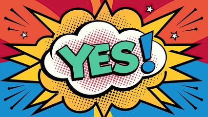 Fototapeta premium Colorful comic book style explosion with retro pop art design