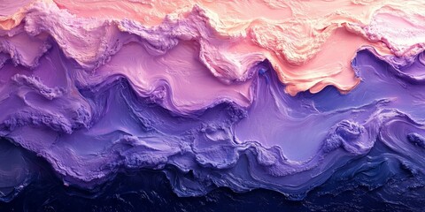 Obraz premium Lavender and Mint Dreamscape: Abstract Oil Pastel Forms on Rough Canvas, generative ai