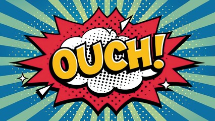 Obraz premium Colorful comic book style background with ouch expression