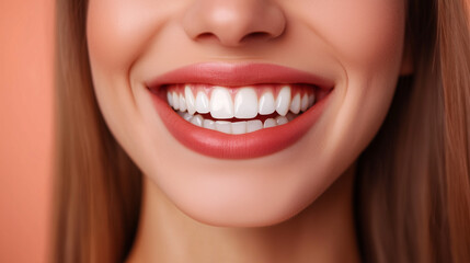Obraz premium Bright and Beautiful Smile With Healthy Teeth in Close-Up Portrait