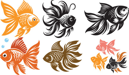 A friendly cartoon goldfish or gold fish character.