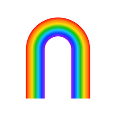 Rainbow arch. Multicolored archway shape isolated on white background. LGBT pride symbol. Happy, fun or magic concept. Vector cartoon illustration.