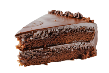 Soft chocolate cake slice PNG