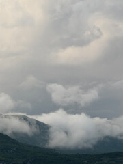 clouds over the mountains