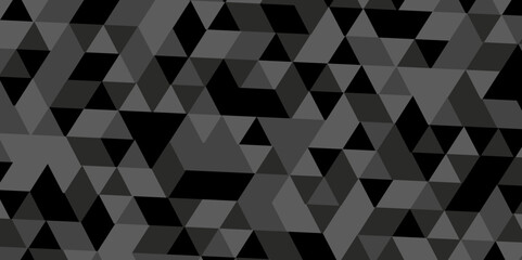 Seamless geometric pattern square shapes low polygon backdrop background. Abstract geometric wall tile and metal cube background triangle wallpaper. Gray and black polygonal background.