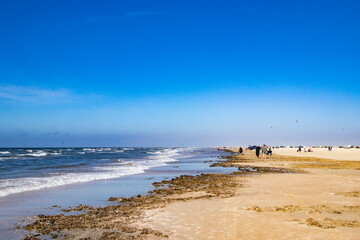 beach with beautiful blue sea in the North Sea of Denmark