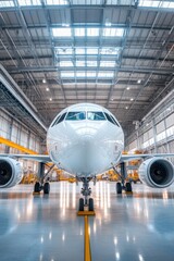 Fototapeta premium Eco-friendly aerospace parts production, reflecting the industry's shift towards sustainability through the use of environmentally responsible materials and processes.