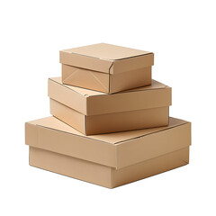 Cardboard boxes isolated on transparent background