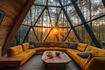  inside a dome tent in the forest