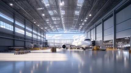 Obraz premium An aerospace manufacturing facility with a zero-emission footprint