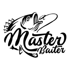 Master Baiter SVG | Fishing Hook Svg | Bass Fishing Svg | Fathers Day Shirt Svg | Fisherman Svg | Fishing Svg 