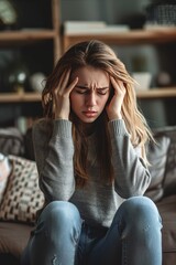 Obraz premium Chronic migraine and headache concept