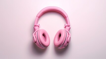 Pink Headphones on a Pink Background