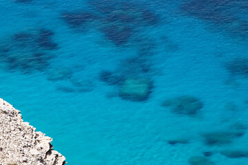 rock formation and caves on the sea