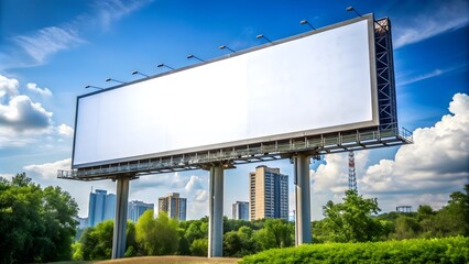 Obraz premium Blank billboard for outdoor advertising poster, blank, billboard, outdoor, advertising, poster, sign, marketing, promotion
