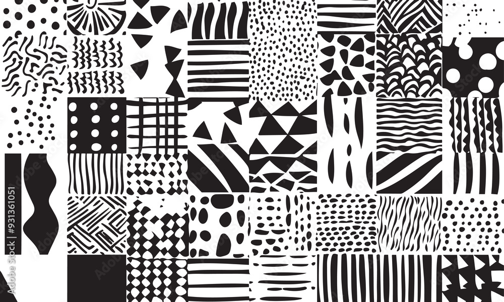 Poster set of seamless geometric print patterns texture vector illustration