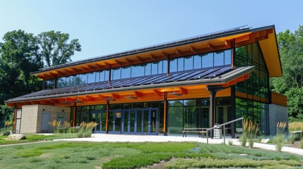 Energy-efficient building designs incorporate passive solar heating, natural ventilation, and insulation to minimize heating and cooling demands