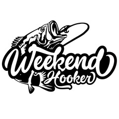 Weekend Hooker SVG | Bass Fishing Svg | Father's day | Funny Fishing Quote | Fishing Svg