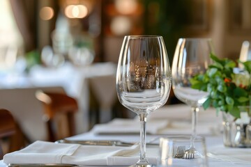 Elegant Table Setting with Wine Glasses