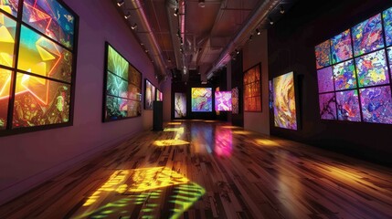 Envision an art exhibit dedicated to digital art