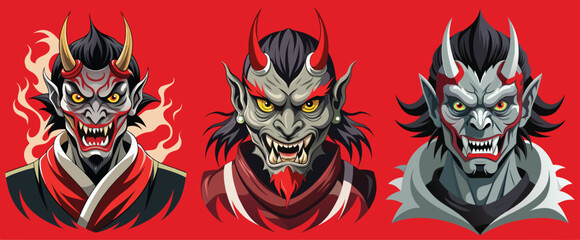 Japanese demon vector image