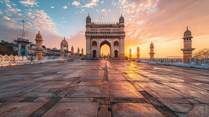 Envision the grand architecture of Hyderabad, from the Charminar to the opulent palaces