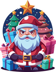 Merry christmas greeting cards with presents design santa vector image