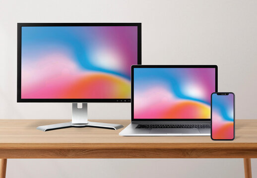 Screens Computer Phone Laptop Mockup