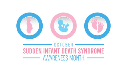 Sudden Infant death syndrome SIDS awareness month is observed every year on October. Medical Healthcare Awareness concept. background, placard, banner template Vector illustration design.