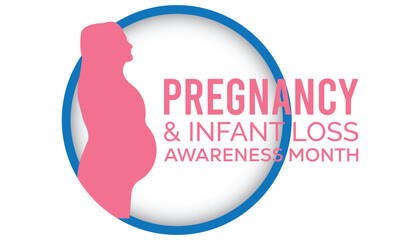 Pregnancy And Infant Loss Awareness Month is observed every year on October. Medical Healthcare Awareness concept. background, placard, banner template Vector illustration design.