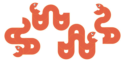 幾何学 抽象 ストライプ サークル 巳年 正月 背景 セット