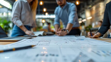 Fototapeta premium Business team working together on project : Generative AI