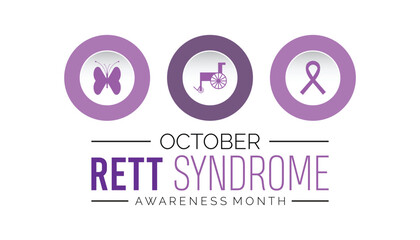 Rett Syndrome Awareness Month is observed every year on October. Medical Healthcare Awareness concept. background, placard, banner template Vector illustration design.