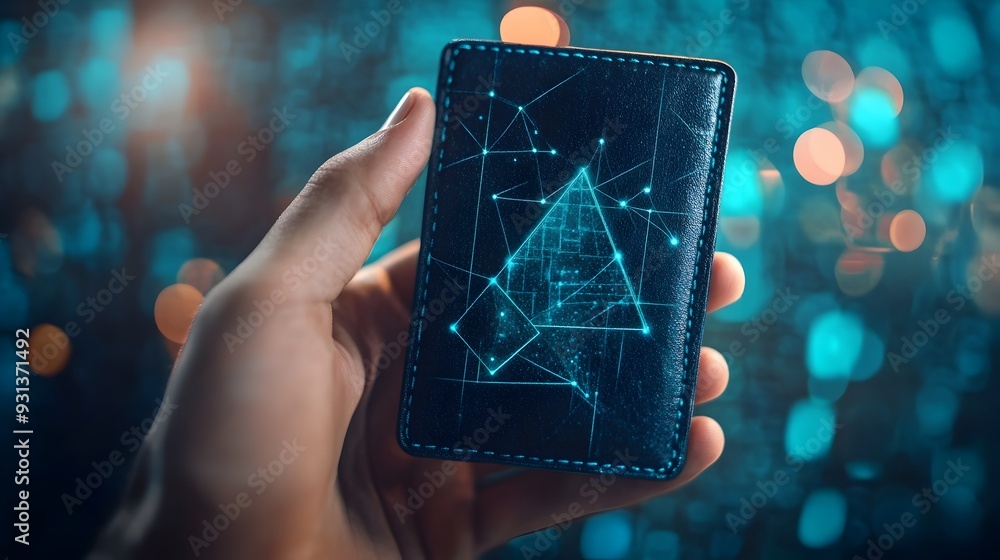 Poster advanced digital wallet with smart contract showcasing financial capabilities
