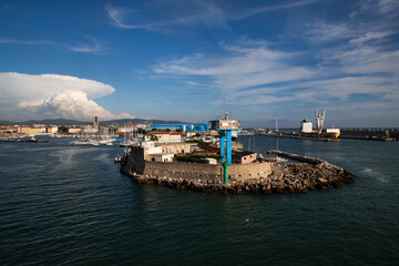 livorno port on sunny day, Italy