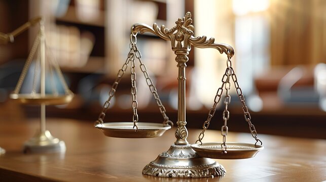 Business and lawyers discussing contract papers with brass scale on desk in office Law legal services advice  justice and law concept : Generative AI