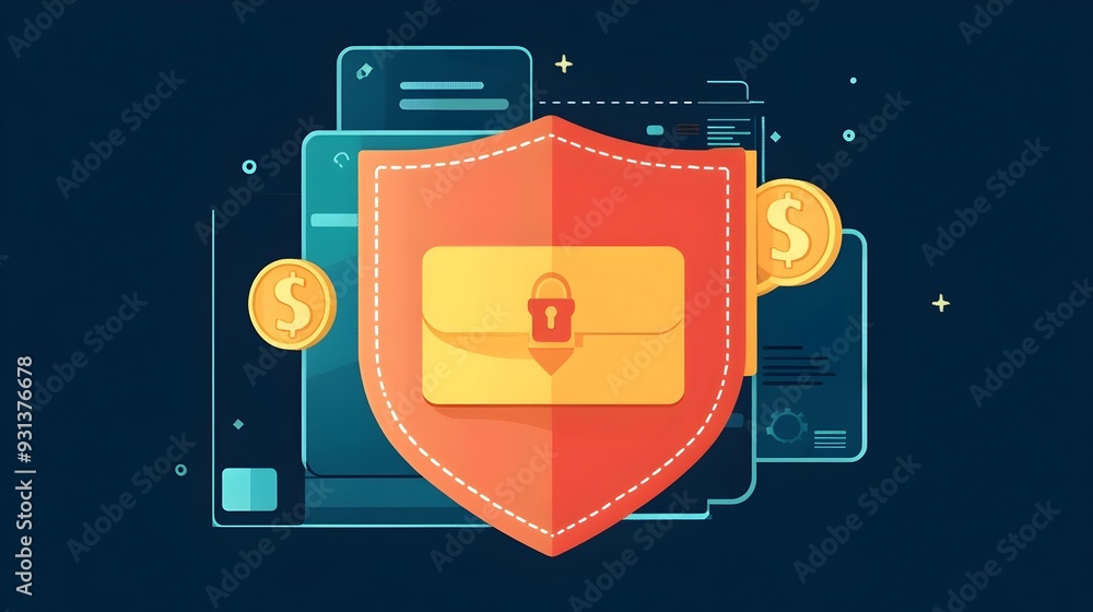 Poster Digital Wallet Shield Protecting Financial Transactions from Fraud and Unauthorized Access