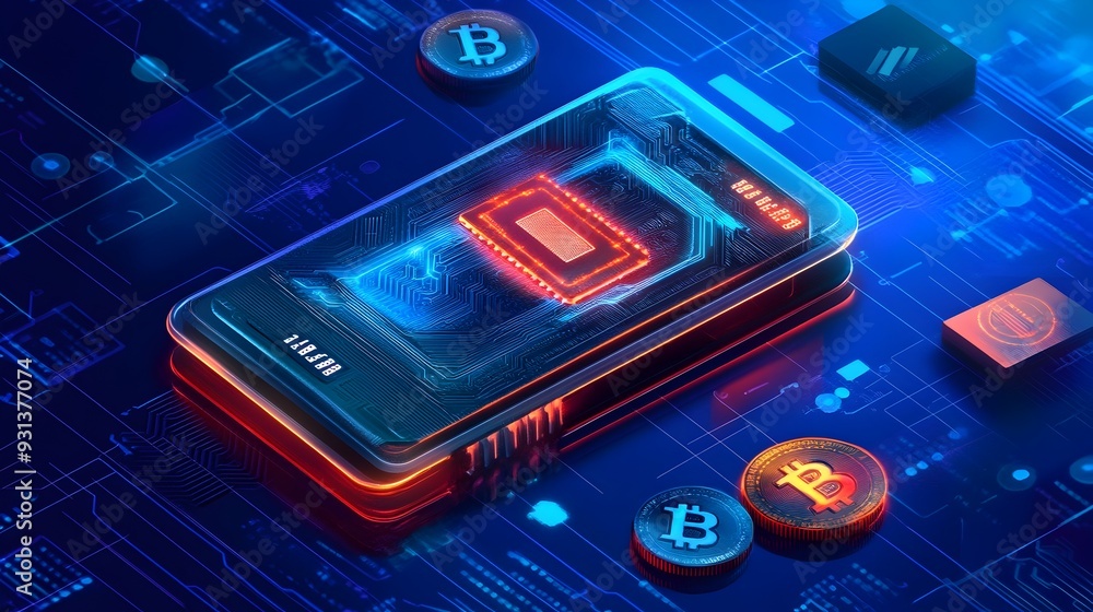 Poster digitally integrated smart wallet showcasing advanced financial capabilities