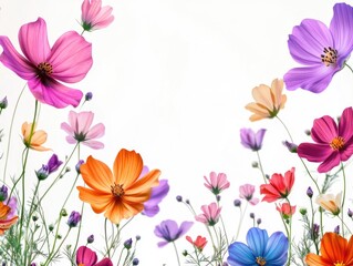 Fototapeta premium Vibrant Flower Field with Colorful Flowers