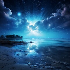 Natural beauty of a blue moon against a stunning background