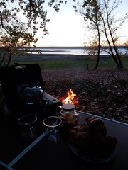 sunset picnic on the beach