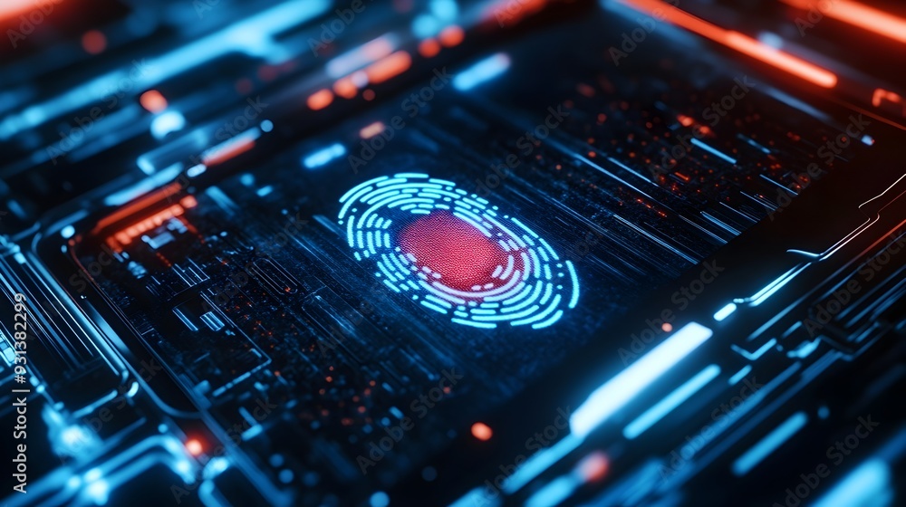 Aufkleber Secure Digital Wallet with Biometric Fingerprint Scanner for Secure Financial Transactions